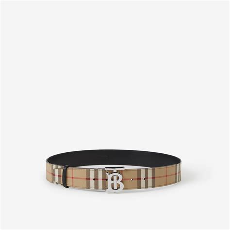 burberry check and leather reversible belt|Burberry reversible belt men's.